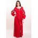 Boho Style Ukrainian Embroidered Dress "Charm 3" black on red